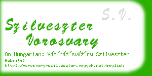 szilveszter vorosvary business card